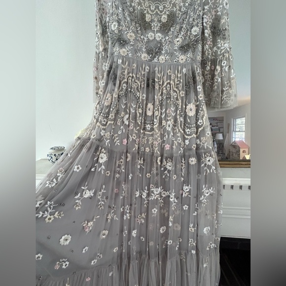 RARE FIND Needle & Thread Dragonfly Maxi Dress in Dusk Blue Size 4 - Picture 6 of 10